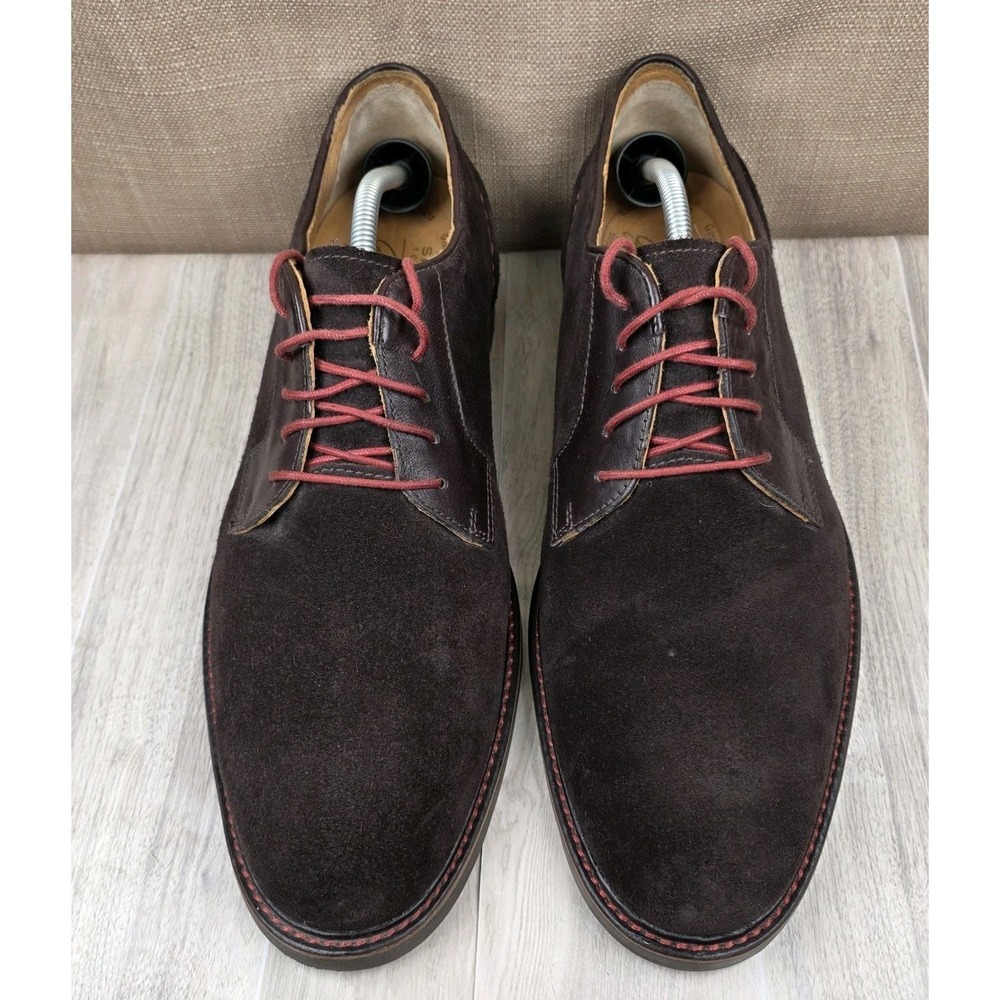 Sperry Gold Cup Mens 13M Chocolate Brown Suede Oxford Red Lace Up Dress Shoes